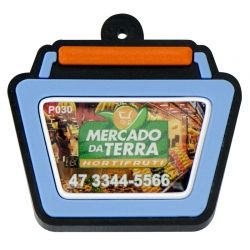 (P-030) Chaveiro Emborrachado Cesta de Compras